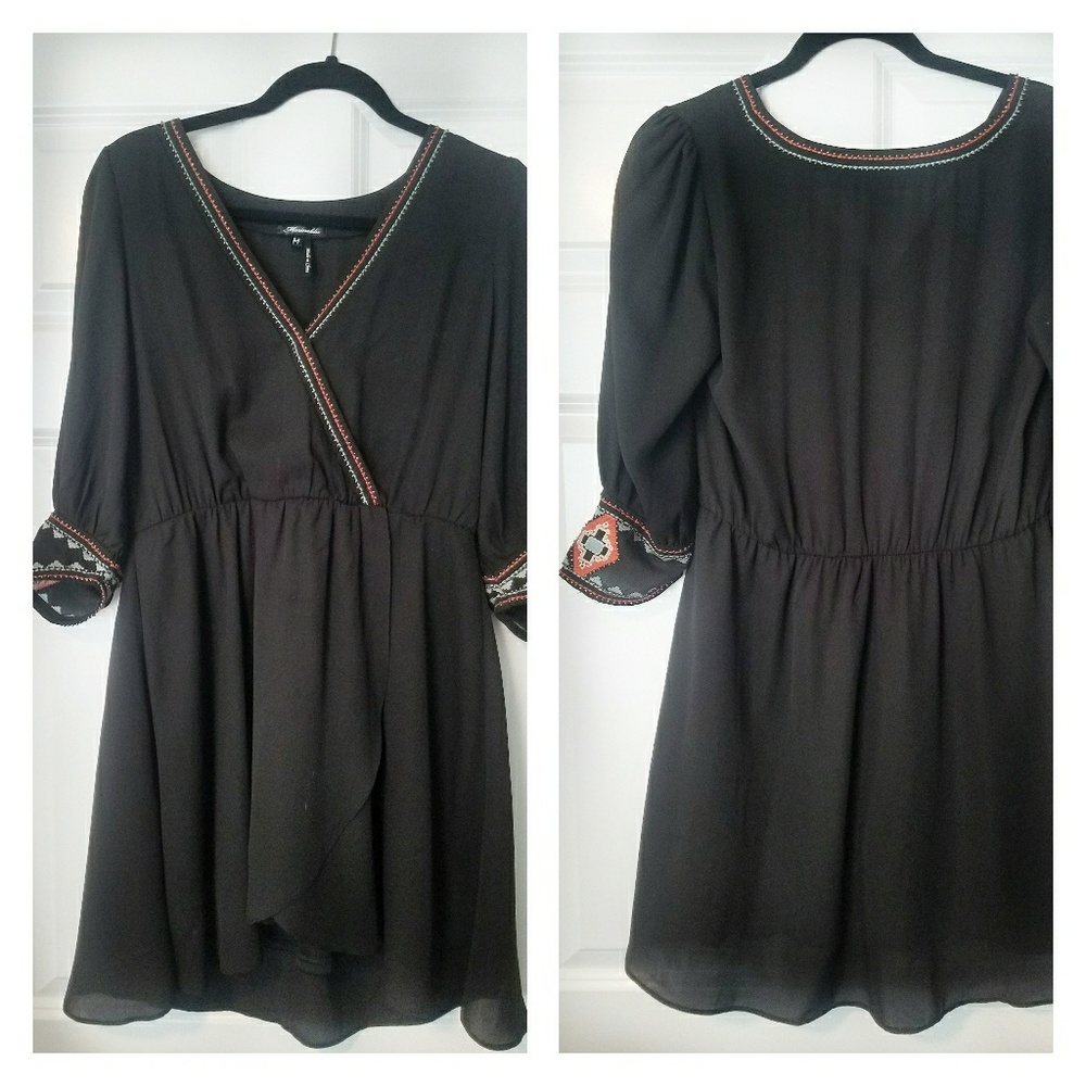Black Mini Dress with Beaded Detail